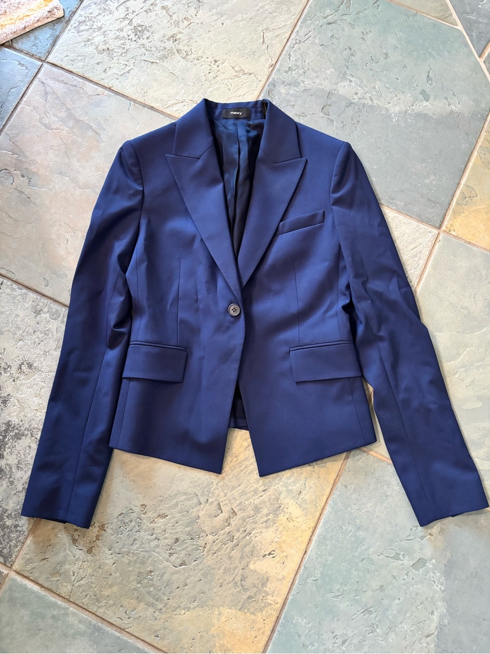 Theory Sea Blue Traceable Wool Pantsuit